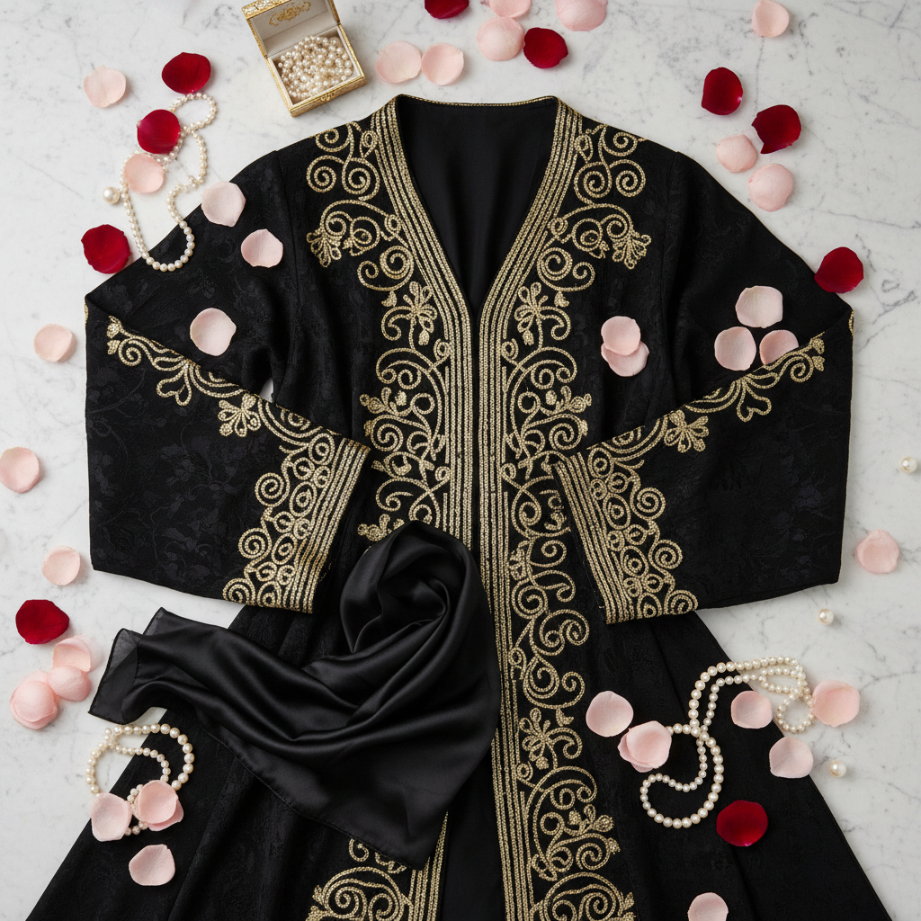 Luxury Abaya Flat Lay Editorial