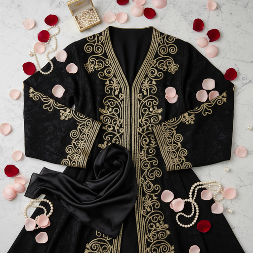 Luxury Abaya Flat Lay Editorial