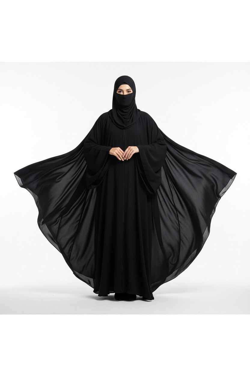 Butterfly Abaya - Elegant wide-cut flowing modest fashion dress